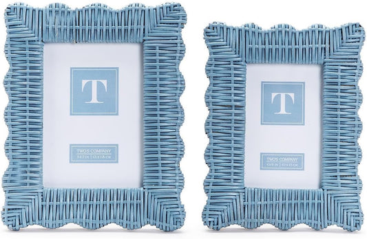 Blue Wicker Weave Photo Frame