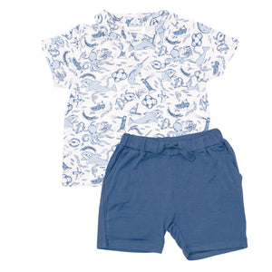 Nautical Notebook Polo Shirt & Short Set