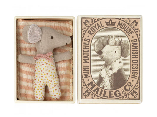 Sleepy/Wakey Baby Mouse in Matchbox Rose