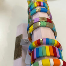 Load image into Gallery viewer, Jane Marie Rainbow Block Stretch Bracelet