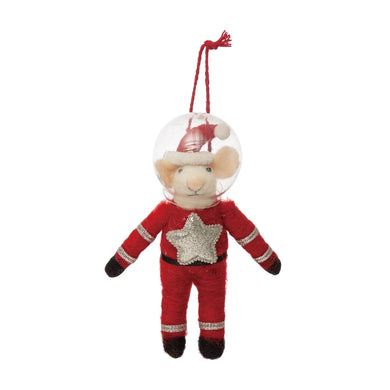 Wool Felt Astronaut Mouse Ornament