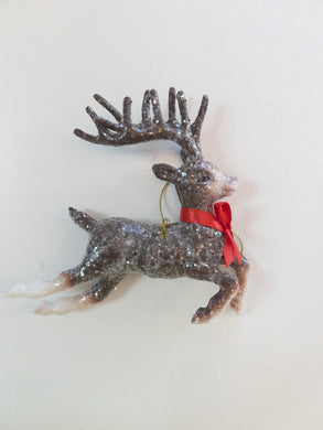 Reindeer Ornament w/ Glitter