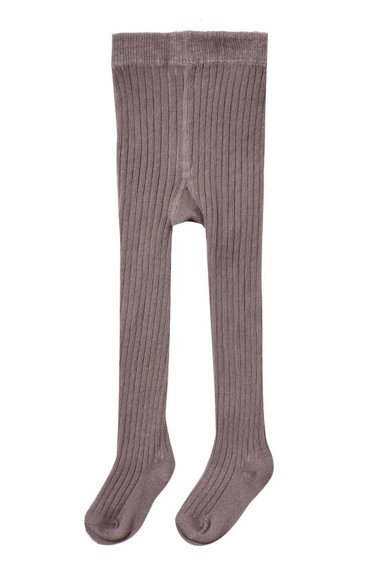 Rylee and Cru solid ribbed tights char