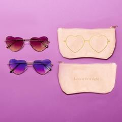 Two' Company Heart Sunglasses w/ Case