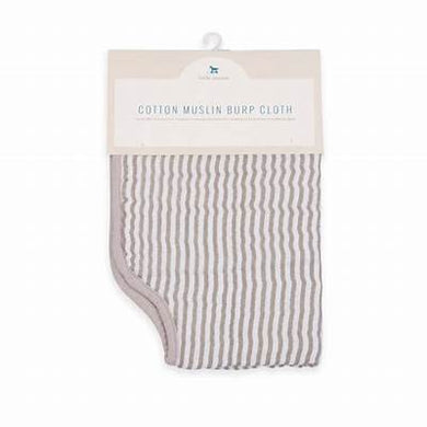 Little Unicorn Cotton Muslim Burp Cloth- Grey Stripe