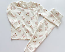 Load image into Gallery viewer, Natural &amp; Shell Pink Bears 2 Piece PJ