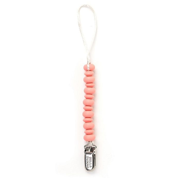 Pink pacifier clip